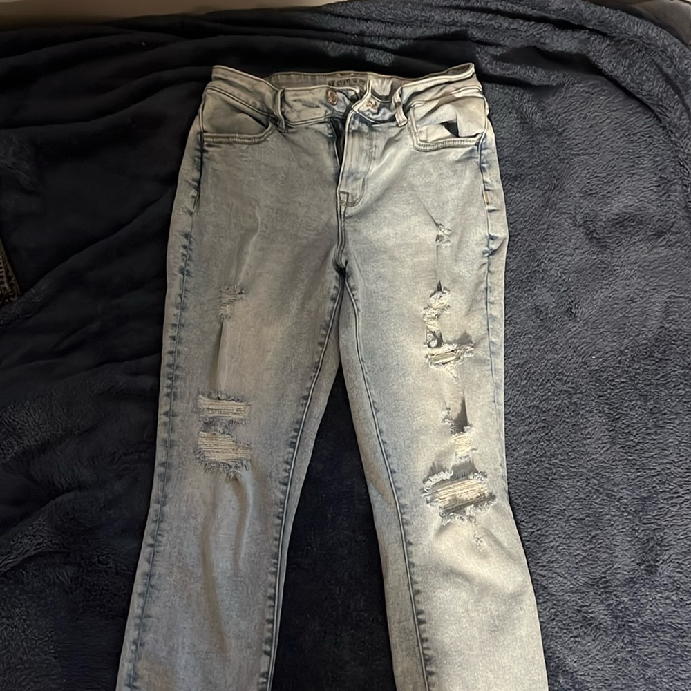 High Rise Blue Jeans
